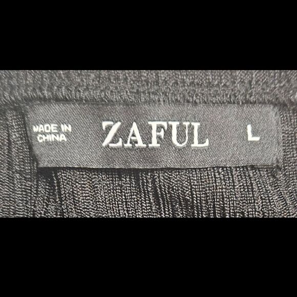 ZAFUL Women's V-neck Long Sleeve  Cropped Top Slit bodycon Mini Skirt Set - Picture 7 of 16